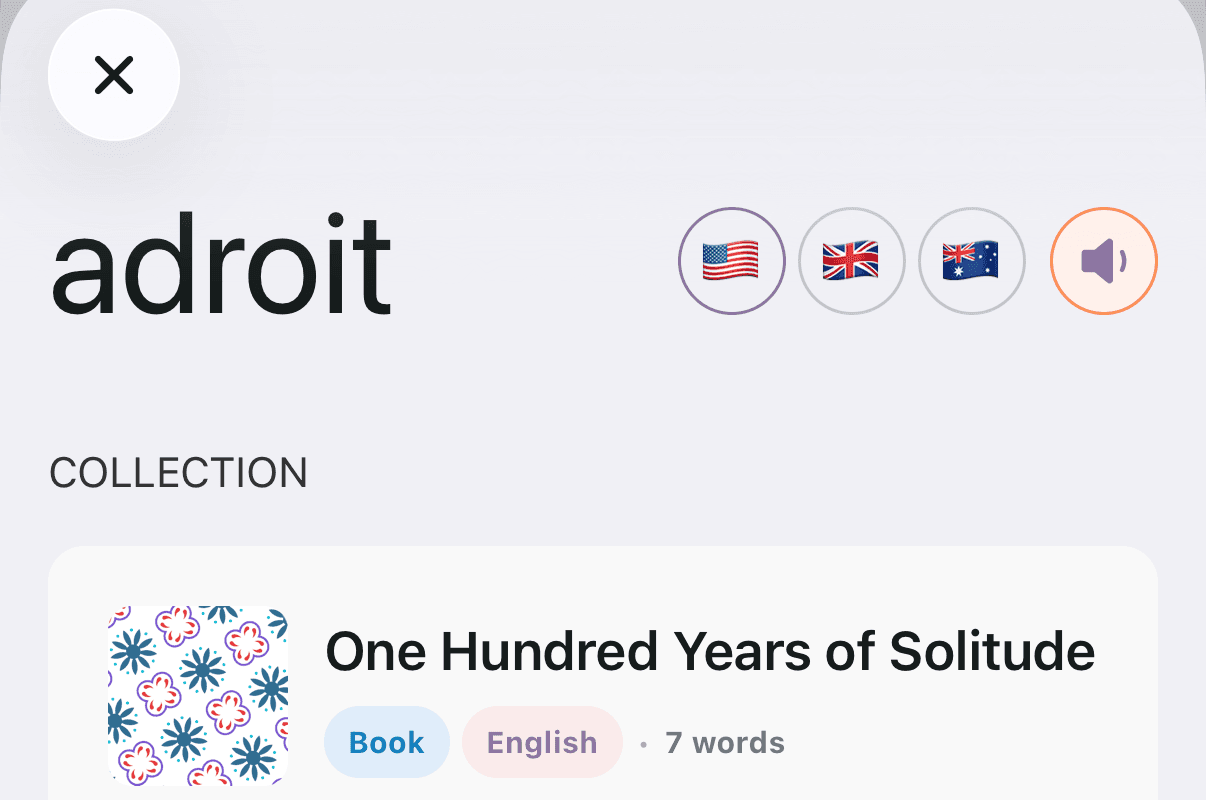 Collection language selector