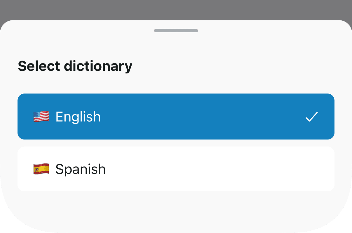 Collection language selector